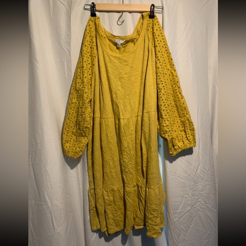 Long sleeve eyelet dress